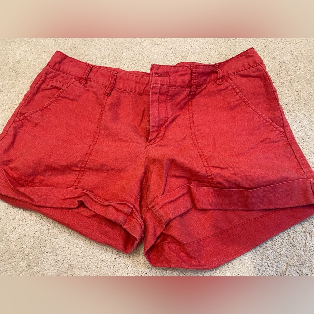 GAP Red Linen Shorts SZ 6